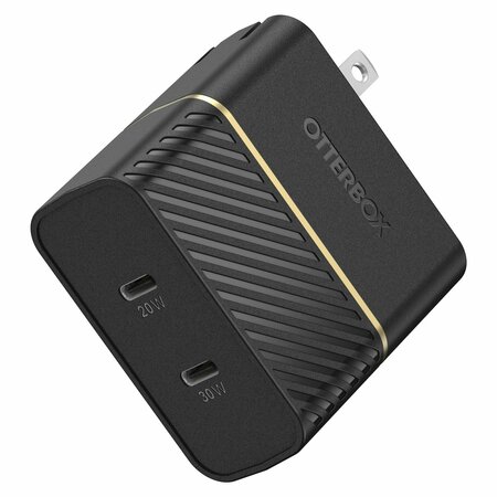 OTTERBOX Dual Usb C Port Pd Wall Charger 50w, Black Shimmer 78-81023